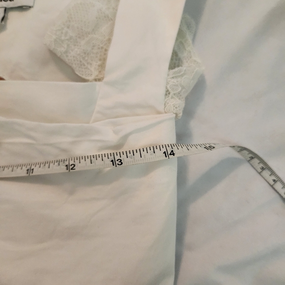 Miaou White Lace Accent Ensemble Crop Blouse Flirty Sleeveless Summer Sweetheart - Picture 6 of 8